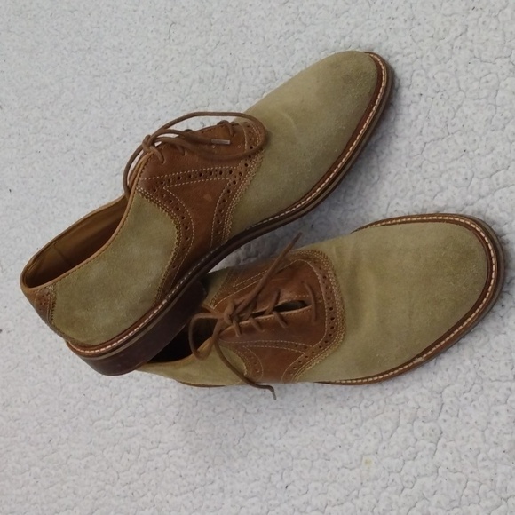 Martin Dingman Tan/Brown Suede Saddle Shoes 10 M - Picture 14 of 14